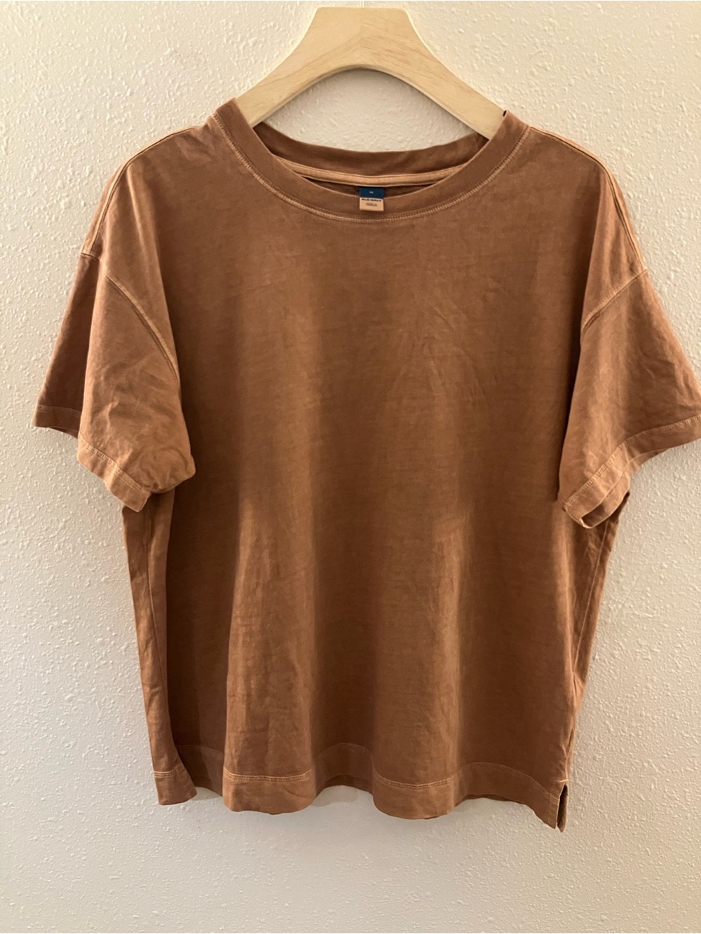 Old Navy Women’s Vintage Boxy Crewneck T-Shirt Caramel Bronze Brown Medium - Picture 3 of 11